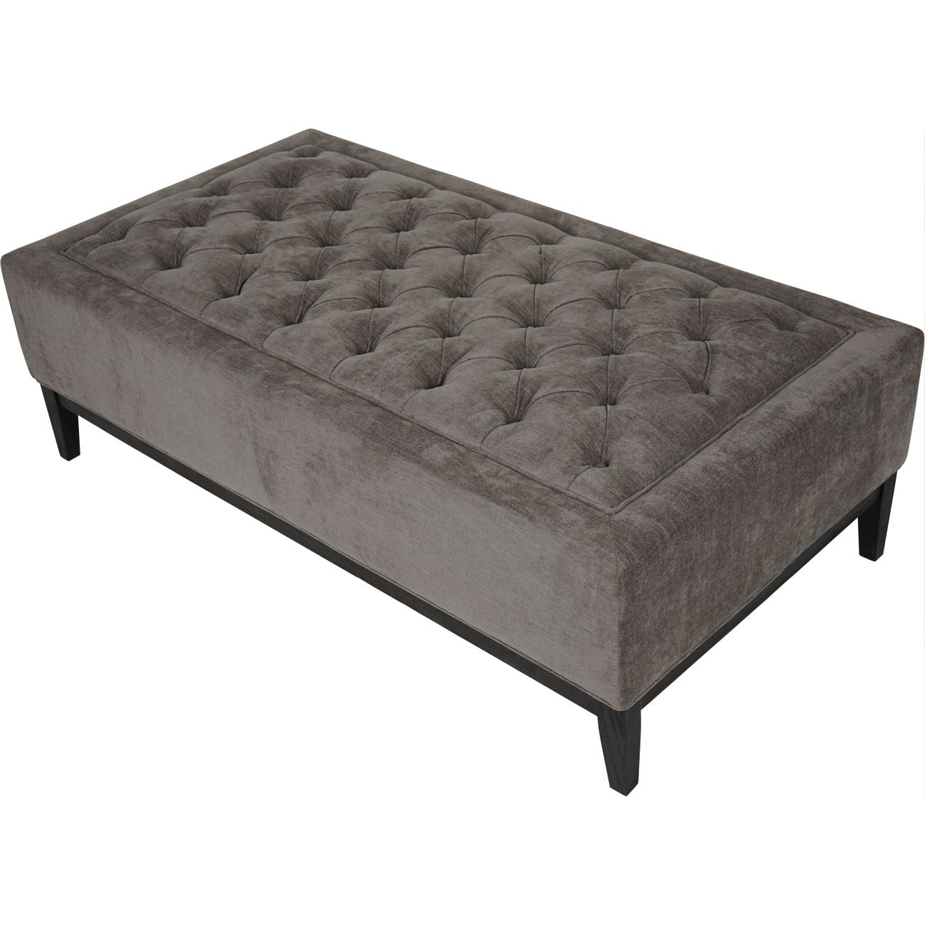 Theodore Warm Grey Buttoned XL Ottoman
